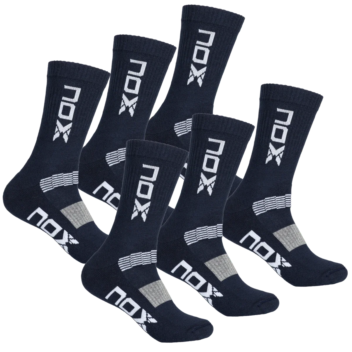Bolsa 6 pares (2 Uds/Par) - Pack calcetines técnicos MEDIA CAÑA azul marino/blanco