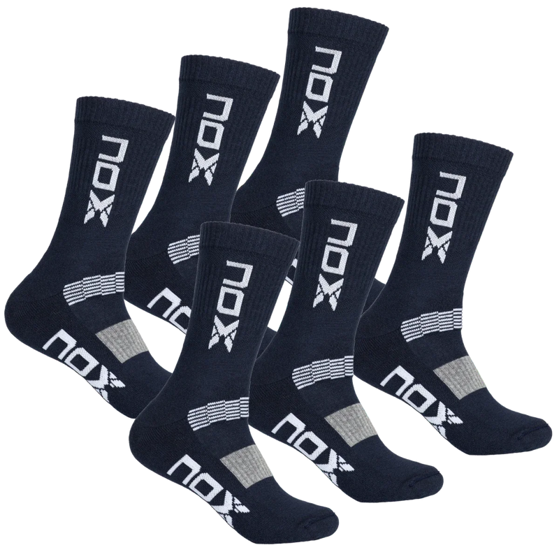 Bolsa 6 pares (2 Uds/Par) - Pack calcetines técnicos MEDIA CAÑA azul marino/blanco