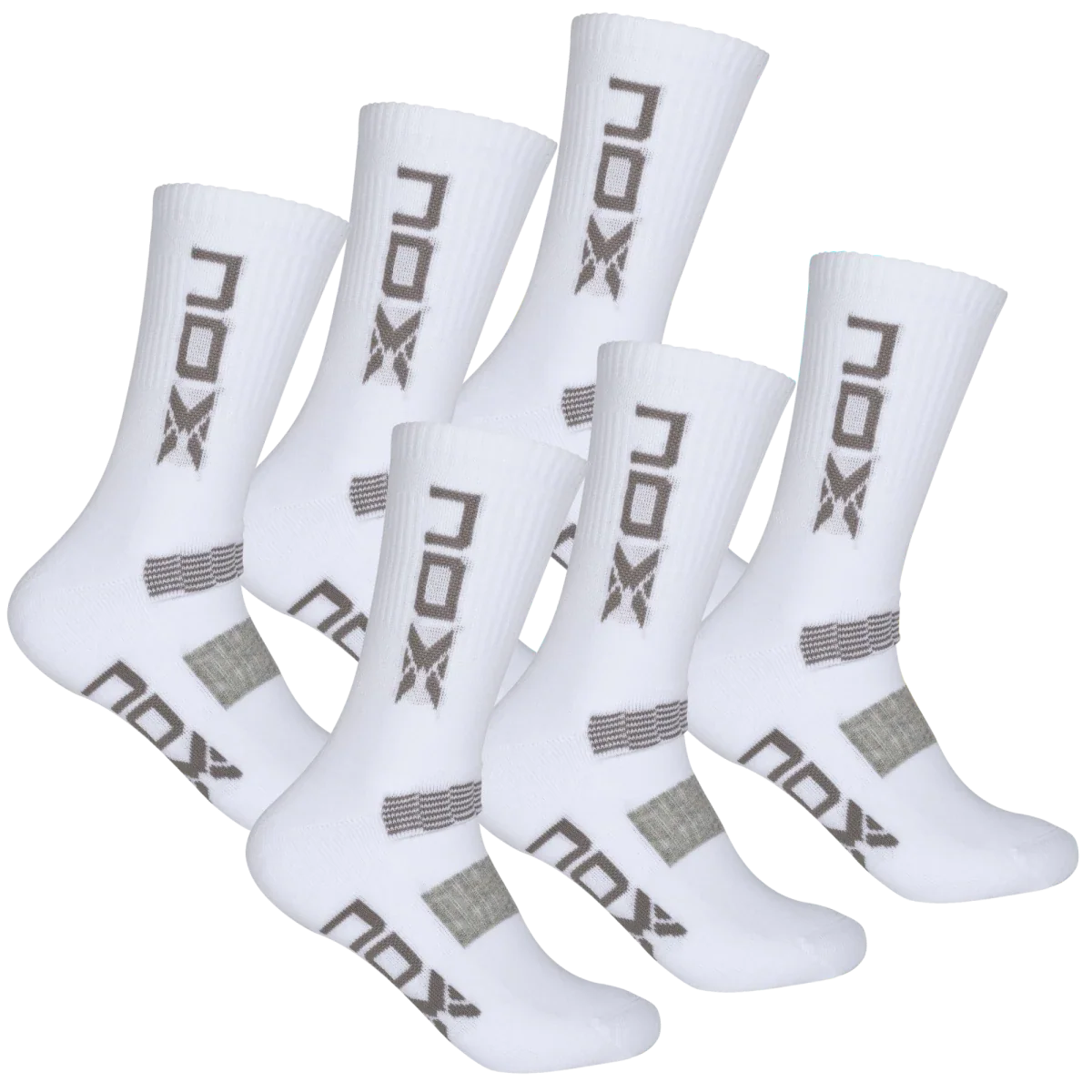 Bolsa 6 pares (2 Uds/Par) - Pack calcetines técnicos MEDIA CAÑA blanco/gris
