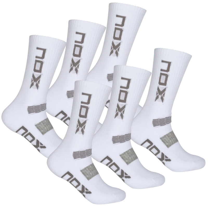 Bolsa 6 pares (2 Uds/Par) - Pack calcetines técnicos MEDIA CAÑA blanco/gris