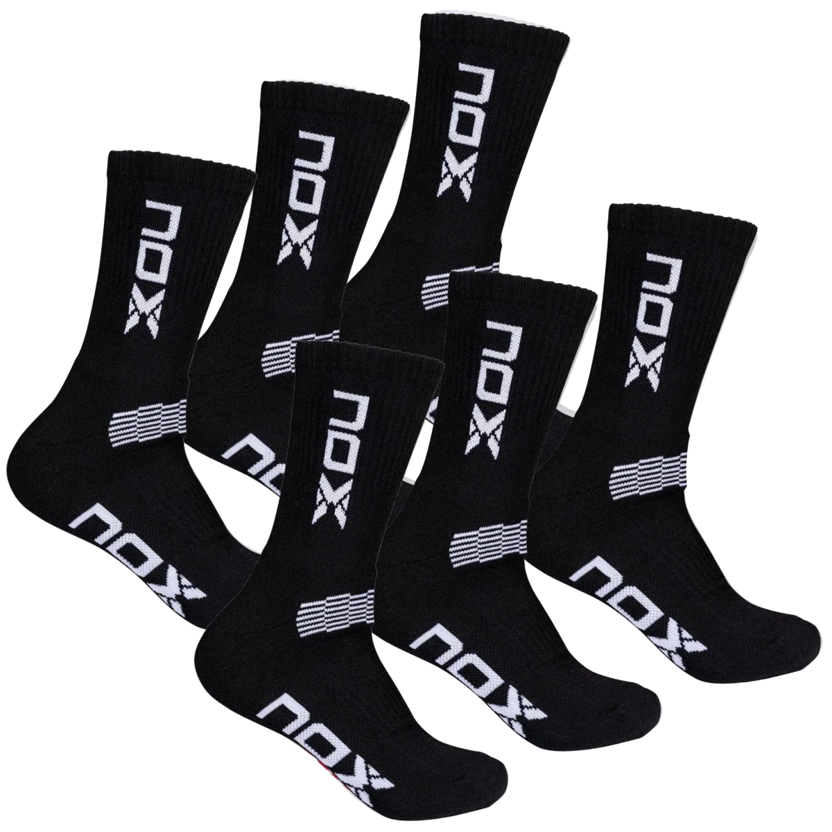 Bolsa 6 pares (2 Uds/Par) - Pack calcetines técnicos MEDIA CAÑA negro/blanco