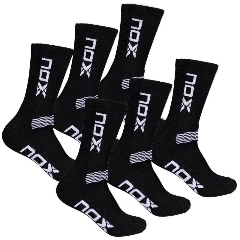 Bolsa 6 pares (2 Uds/Par) - Pack calcetines técnicos MEDIA CAÑA negro/blanco
