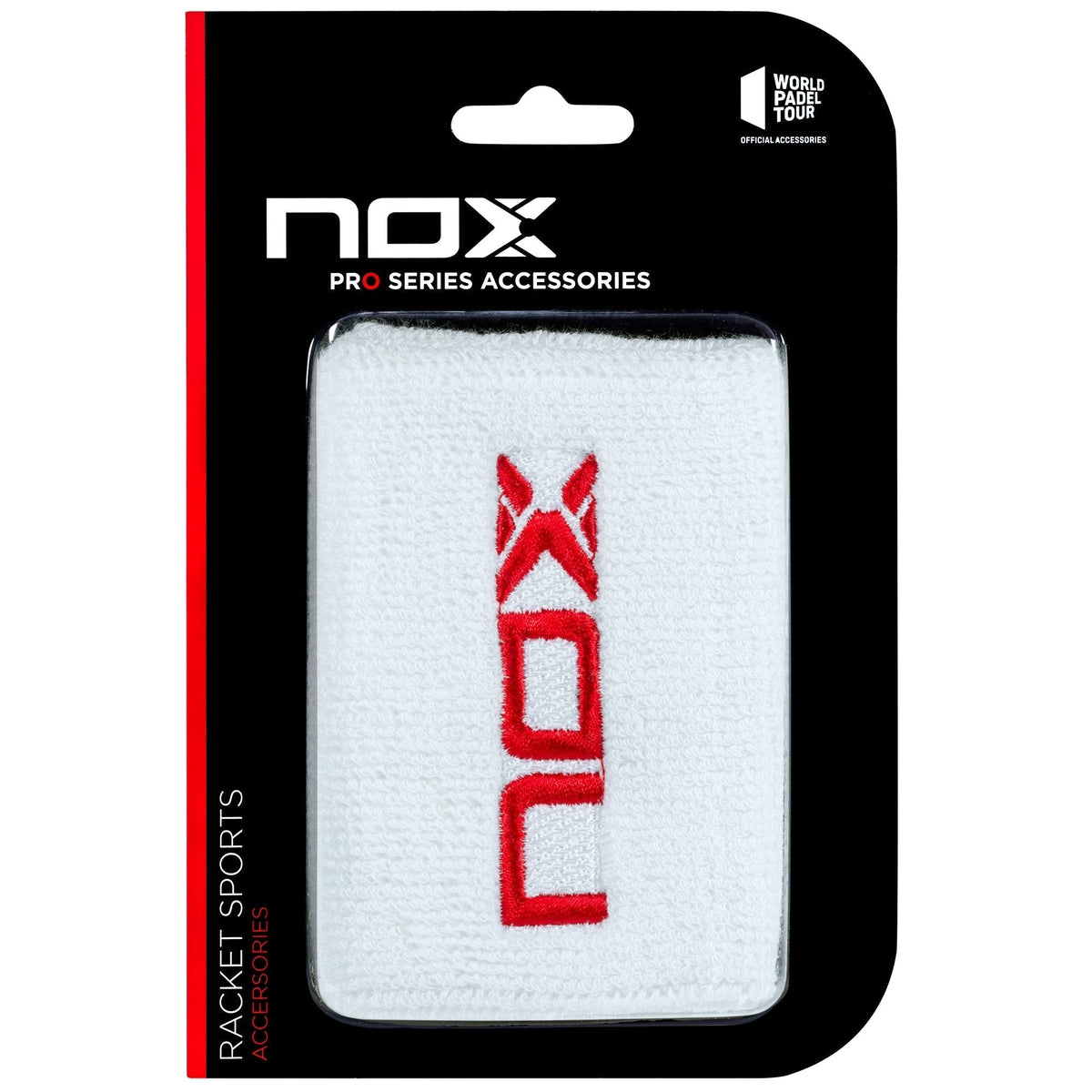 Caja de 6 Uds. - Muñequeras Deportivas Blanco/Rojo (2 Uds/Blíster)
