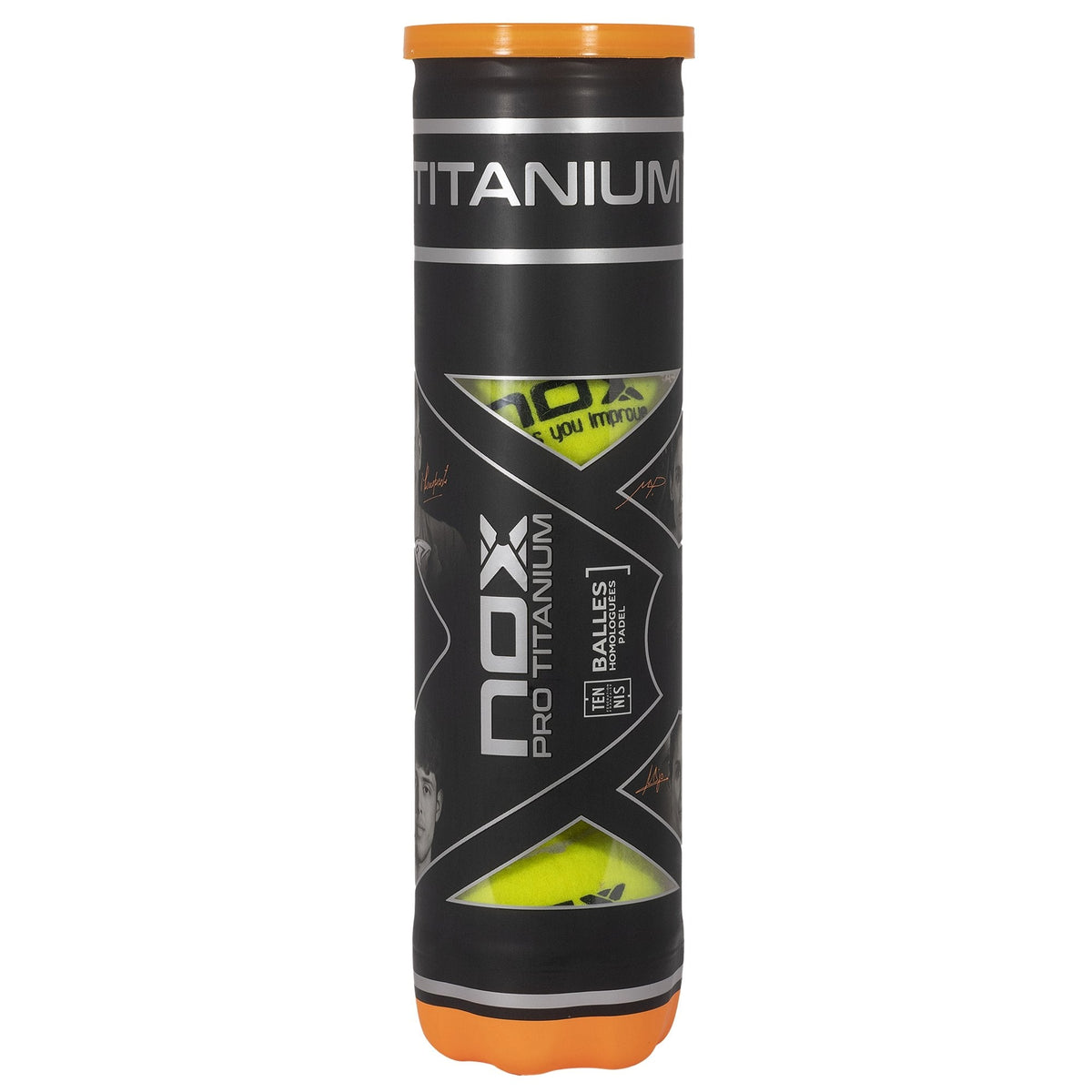 Bote de 4 pelotas de pádel PRO TITANIUM