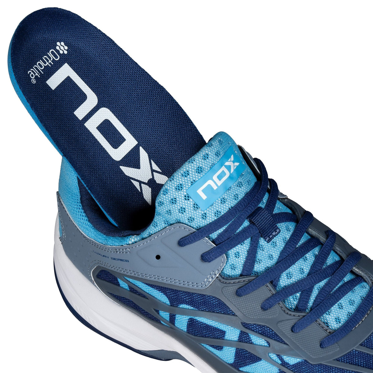 Zapatillas de pádel AT10 LUX Piedra/Azul bonnie